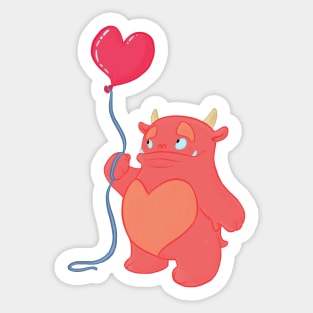 Orange Heart Balloon Monster Sticker